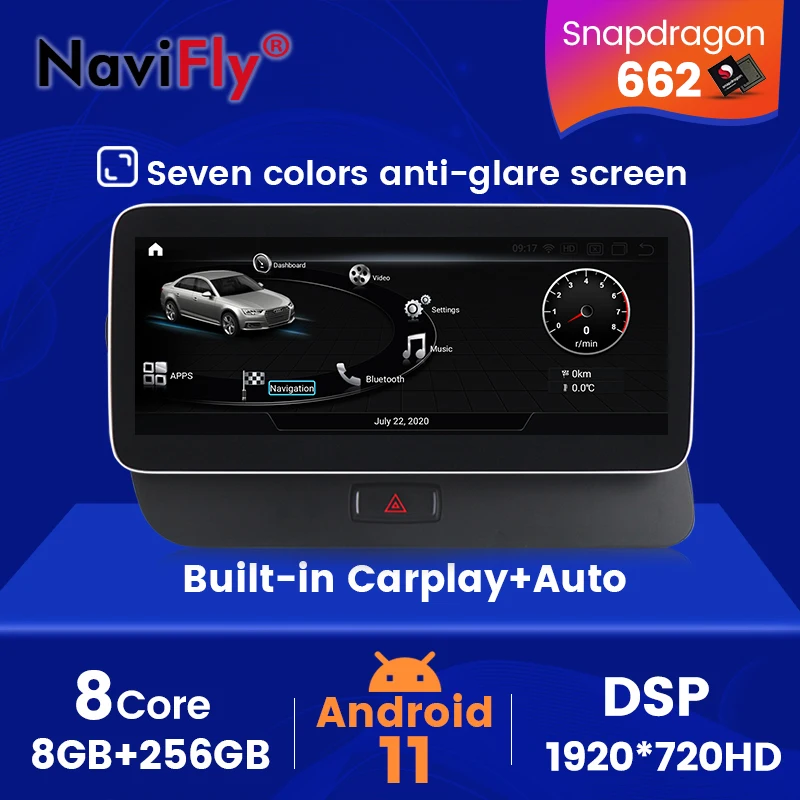 8G 256G Android 11 DSP Автомобильный DVD Радио GPS навигация мультимедийный плеер для Audi Q5 2009