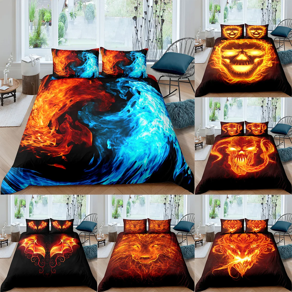 Bedding set 3D digital printing modern minimalist style 2/3 piece duvet cover wolf and flame duvet cover
Bedding set 3D digital printing modern minimalist style 2/3 piece duvet cover wolf and flame duvet cover