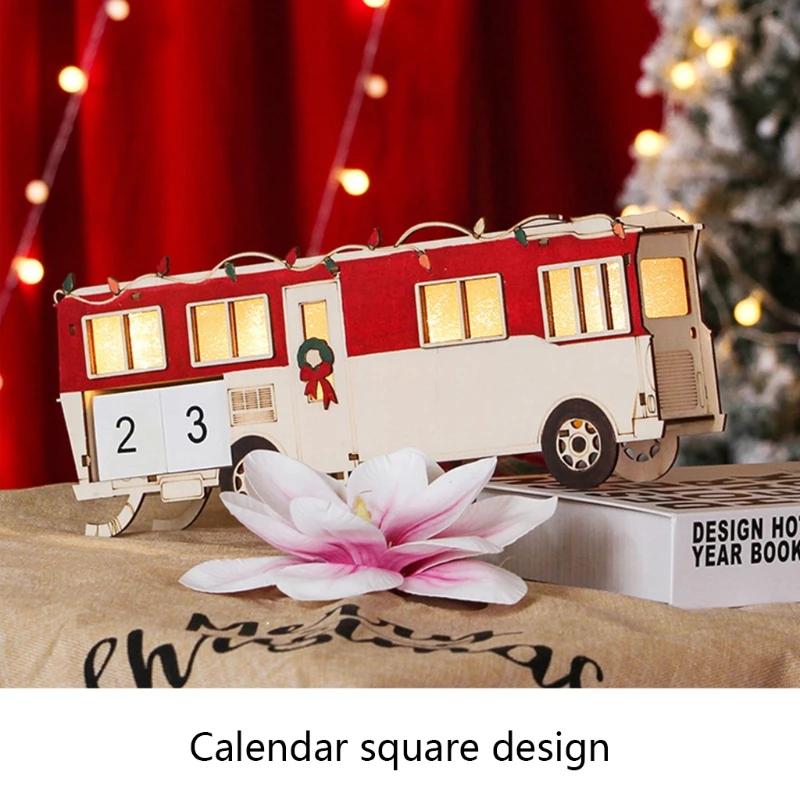 Christmas Wooden Advent Calendar Bus with LED Lights for Countdown Blocks Glowing DIY Xmas Holiday Party Tabletop Decoration 
Christmas Wooden Advent Calendar Bus with LED Lights for Countdown Blocks Glowing DIY Xmas Holiday Party Tabletop Decoration