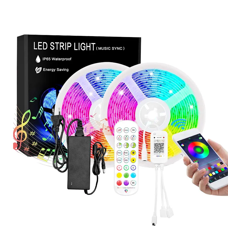 DC 12V led light strip bluetooth full set 7.5M 10M 15M 20M 5050SMD rgb strips lights colorful Not Waterproof luces | Лампы и освещение