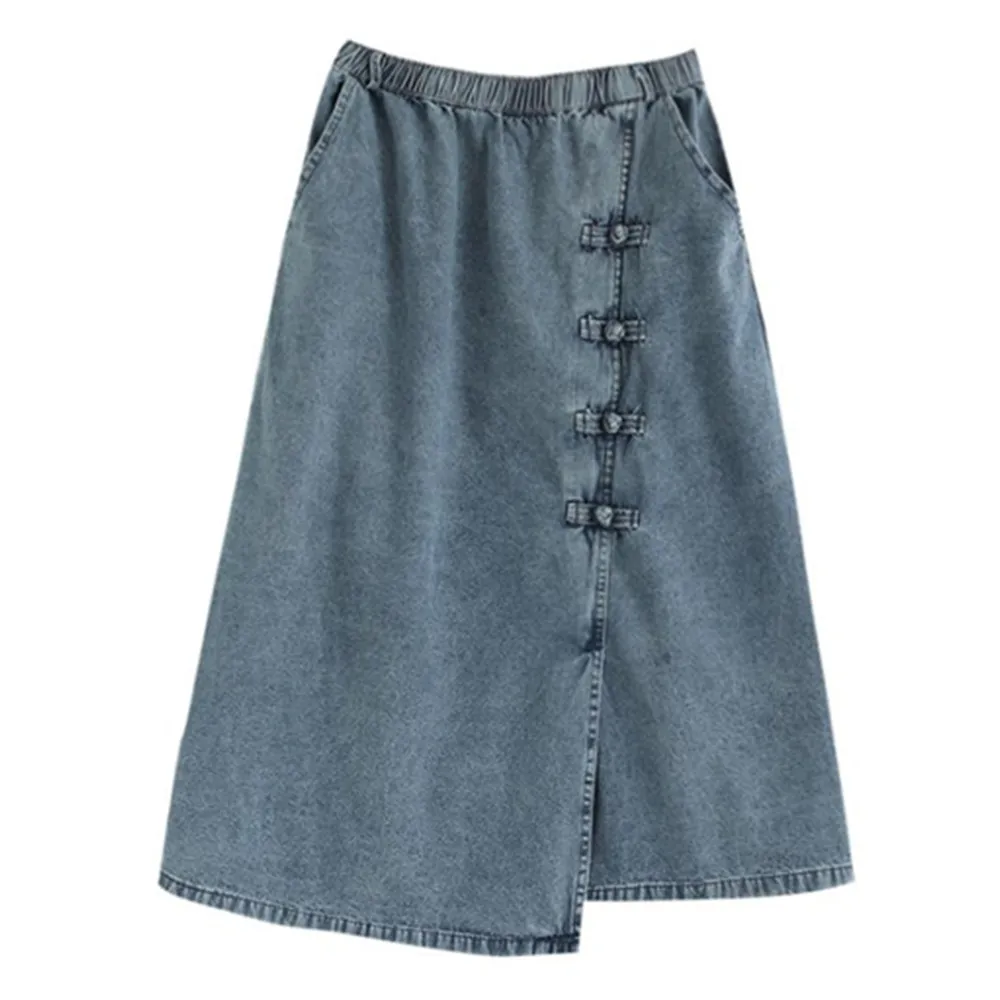 Casual Jeans Skirt Women Button Denim Skirts Long Vintage Summer Casual Pocket High Waist A-Line Women's Denim Skirt 2022 
Casual Jeans Skirt Women Button Denim Skirts Long Vintage Summer Casual Pocket High Waist A-Line Women's Denim Skirt 2022