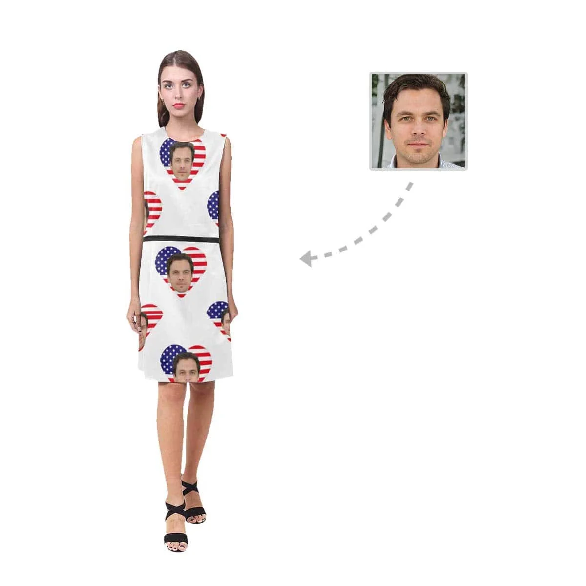 Custom Boyfriend Face National Flag Love Heart Women's Sleeveless Dress Suit Knee-Length Skirt Personalized Gifts Fashionable
Custom Boyfriend Face National Flag Love Heart Women's Sleeveless Dress Suit Knee-Length Skirt Personalized Gifts Fashionable