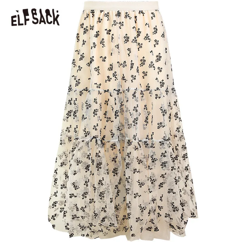 ELFSACK Floral Cointrast Mesh Pure High Waist Casual Women Midi Skirts,2021 Spring ELF Vintage,Korean Ladies Daily Party Bottom
ELFSACK Floral Cointrast Mesh Pure High Waist Casual Women Midi Skirts,2021 Spring ELF Vintage,Korean Ladies Daily Party Bottom