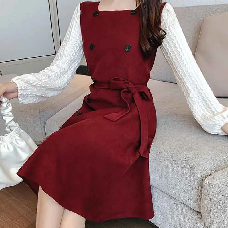 One-Piece 2020 New Korean Style Chic Autumn Winter Dress French Design Temperament Dress Square Neck Splicing Long Sleeve Dress
One-Piece 2020 New Korean Style Chic Autumn Winter Dress French Design Temperament Dress Square Neck Splicing Long Sleeve Dress