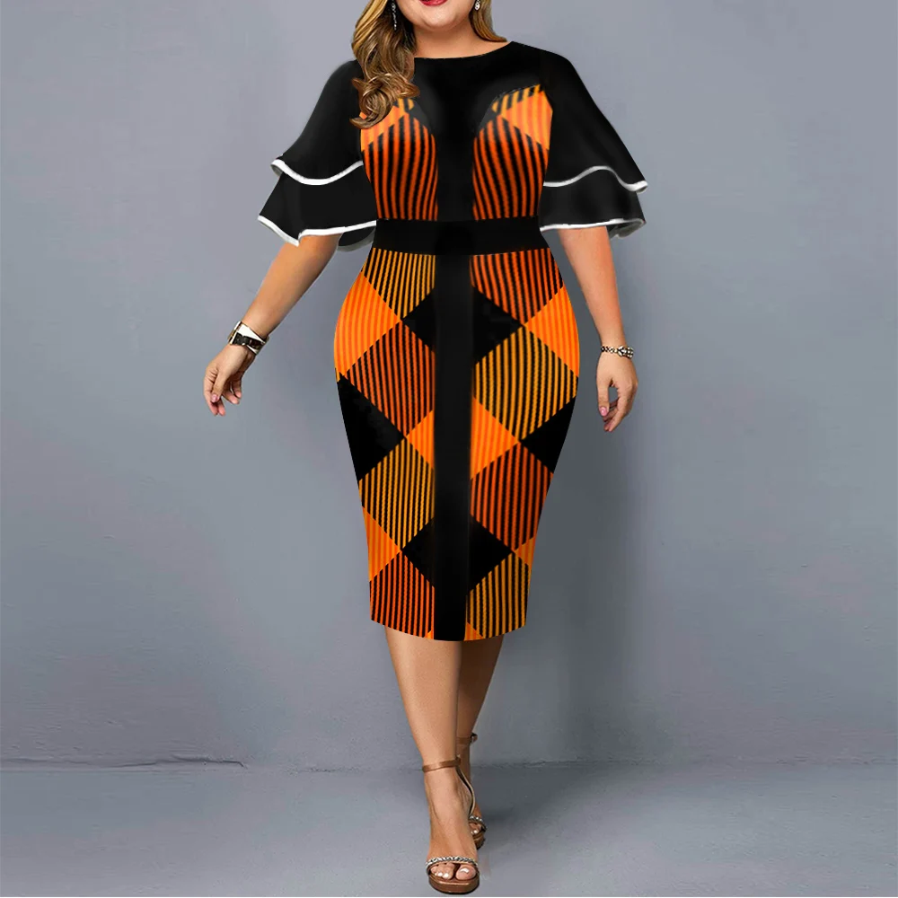 Elegant Dress Plus Size 2021 Women Christmas Printed Birthday Party Dress Chic Fashion Layered Sleeve Club Dress Black 4XL 5XL
Elegant Dress Plus Size 2021 Women Christmas Printed Birthday Party Dress Chic Fashion Layered Sleeve Club Dress Black 4XL 5XL