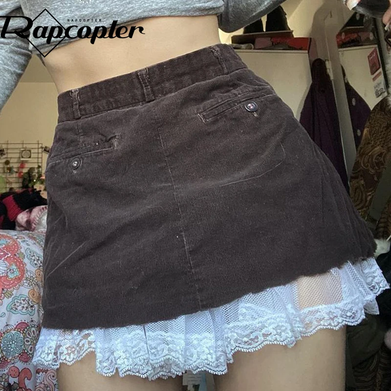 Rapcopter y2k Lace Mini Skirts Button Corduroy Brown Pencil Skirts Kawaii Prepply High Waisted Skirts Women Harajuku Korean 90s
Rapcopter y2k Lace Mini Skirts Button Corduroy Brown Pencil Skirts Kawaii Prepply High Waisted Skirts Women Harajuku Korean 90s
