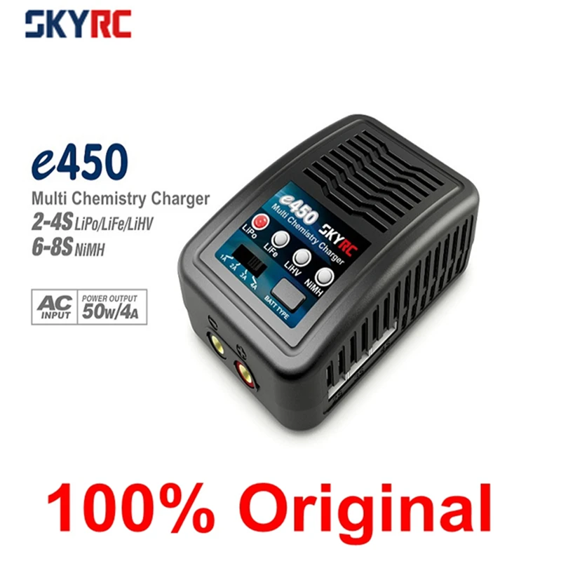SKYRC e450 Charger 50W 4A 2-4s LiPo / LiFe / LiHV 6-8s NiMH 50W Battery Balance Charger
SKYRC e450 Charger 50W 4A 2-4s LiPo / LiFe / LiHV 6-8s NiMH 50W Battery Balance Charger