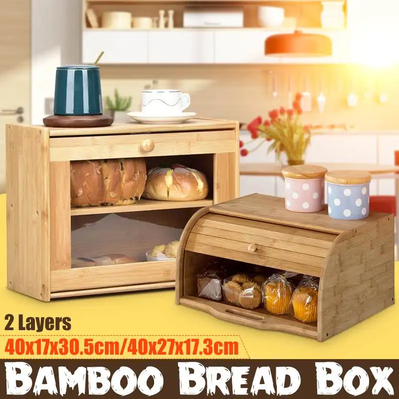 Storage Box Bamboo Bread Box Bins Double Layers Food Containers Big Drawer Kitchen Organizer Home Accessories
Storage Box Bamboo Bread Box Bins Double Layers Food Containers Big Drawer Kitchen Organizer Home Accessories