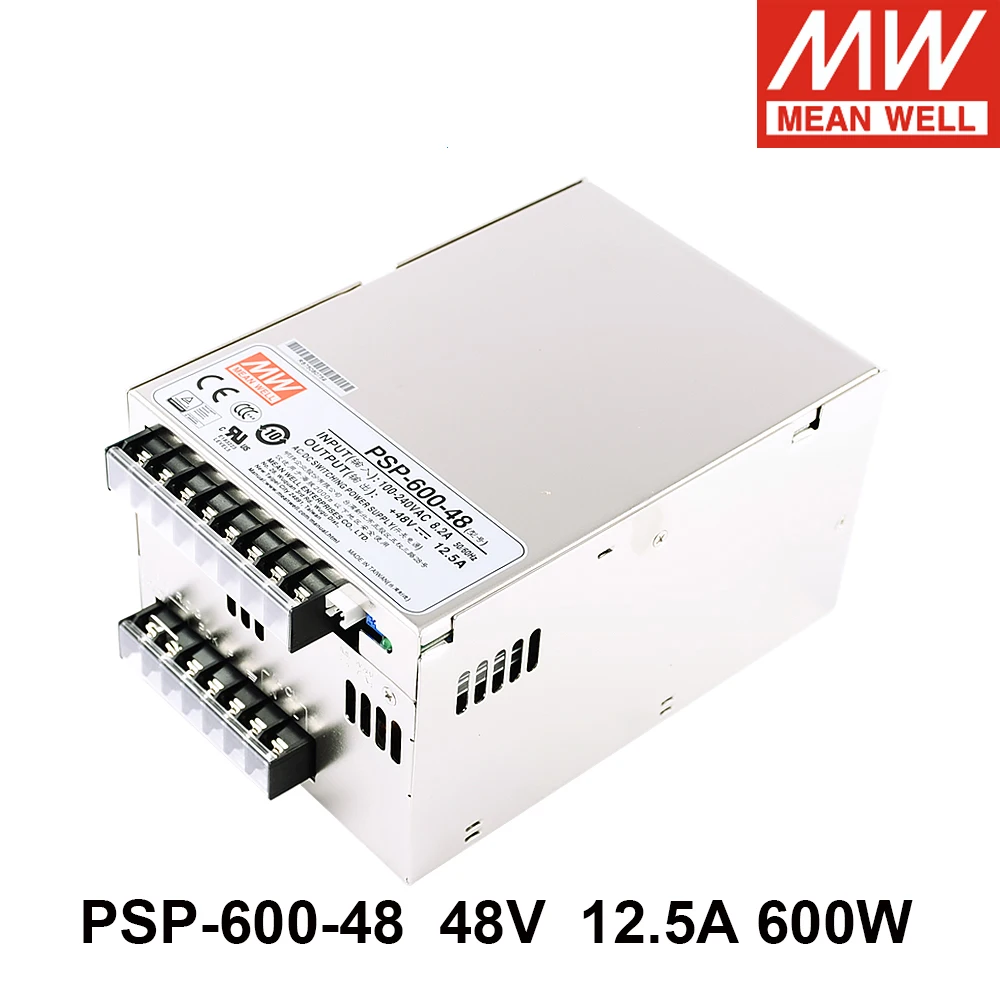 Mean Well PSP-600-48 88-264V AC TO DC 48V 12.5A 600W Single Output Switching Power Supply with PFC and Parallel Function
Mean Well PSP-600-48 88-264V AC TO DC 48V 12.5A 600W Single Output Switching Power Supply with PFC and Parallel Function