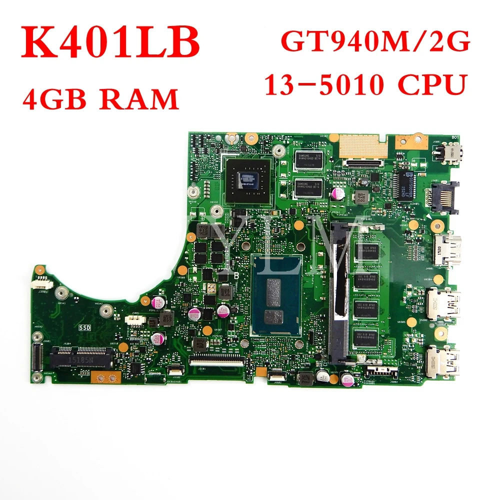 K401LB I3-5010CPU With DDR3L 4GB RAM /GT940M/2G Mainboard REV2.0 For ASUS K401L K401LB Laptop Motherboard Tested Working
K401LB I3-5010CPU With DDR3L 4GB RAM /GT940M/2G Mainboard REV2.0 For ASUS K401L K401LB Laptop Motherboard Tested Working