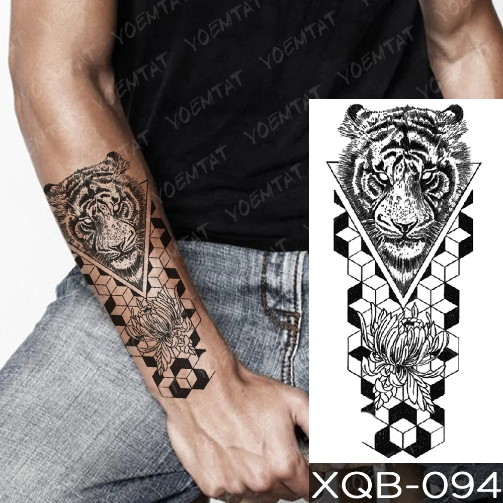 Waterproof Temporary Tattoo Sticker Goat sword Skull Flash Tattoos Lucifer Owl Wolf Demon Body Art Arm Fake Tatoo Women Men | Красота и