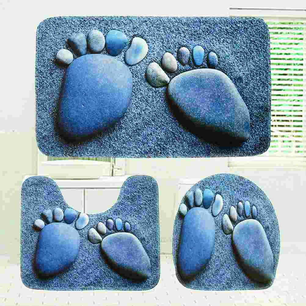 Three Pieces Printed Bathroom Pedestal Mat Set Non-Slip Bath Mat Toilet Rug Closestool Lid Cover (Cobble Footprint)
Three Pieces Printed Bathroom Pedestal Mat Set Non-Slip Bath Mat Toilet Rug Closestool Lid Cover (Cobble Footprint)