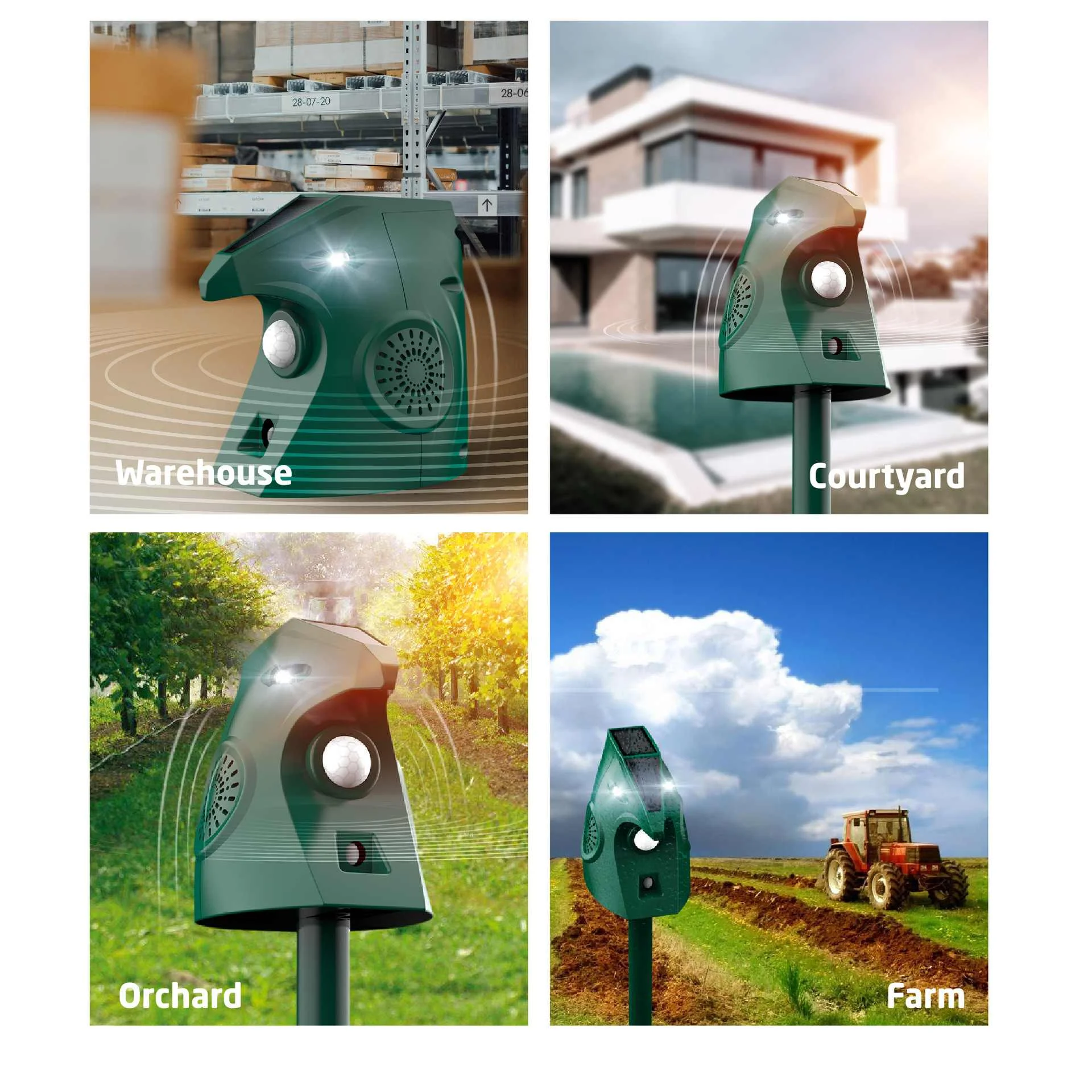 Pest Control Animal Repeller Device Solar Ultrasonic Animal Repeller Outdoor Garden Pest Mouse Bird Cat Dog Bat Repellent
Pest Control Animal Repeller Device Solar Ultrasonic Animal Repeller Outdoor Garden Pest Mouse Bird Cat Dog Bat Repellent