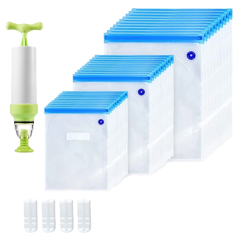 Пакеты для вакуумной упаковки пищевых продуктов многоразового использования, 35 упаковок, 1 ручной насос, 4 зажима
Пакеты для вакуумной упаковки пищевых продуктов многоразового использования, 35 упаковок, 1 ручной насос, 4 зажима