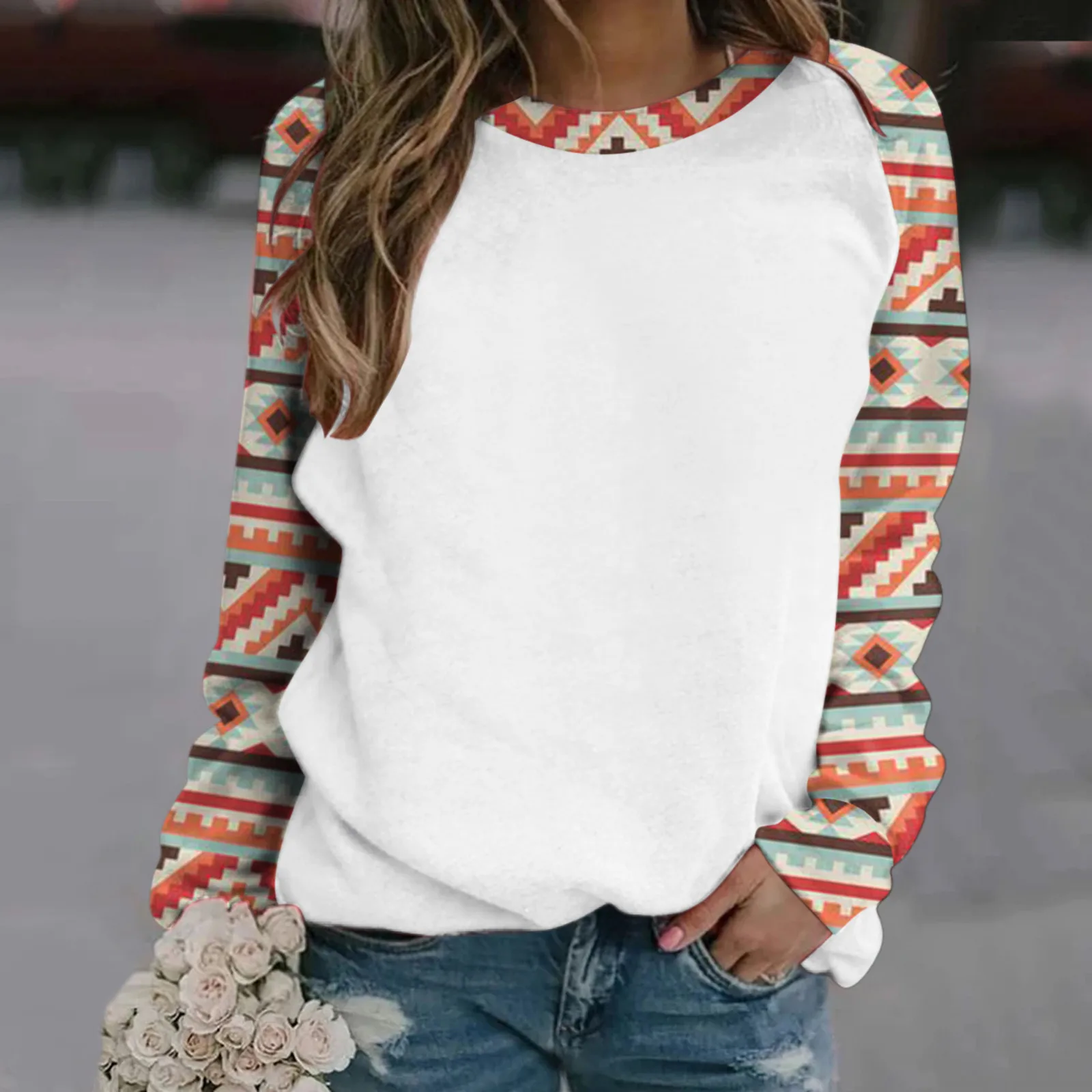 2022 Autumn Winter Retro Western Aztec Print Ethnic Style Sweatshirt Women's Casual Round Neck Vintage Loose Street Sweatshirts
2022 Autumn Winter Retro Western Aztec Print Ethnic Style Sweatshirt Women's Casual Round Neck Vintage Loose Street Sweatshirts