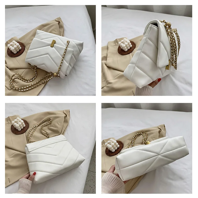 Fashion Chains Shoulder Crossbody Bag Leather Luxury Designer Purses and Handbags High Quality Thread Hand Bags Sac A Main New
Fashion Chains Shoulder Crossbody Bag Leather Luxury Designer Purses and Handbags High Quality Thread Hand Bags Sac A Main New