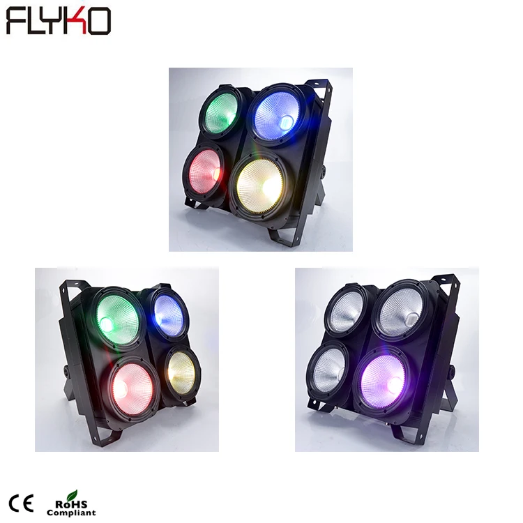 

Free shipping Newest audience lights 4*100w 4eyes 3IN1 RGB stage effect light LED blinder light