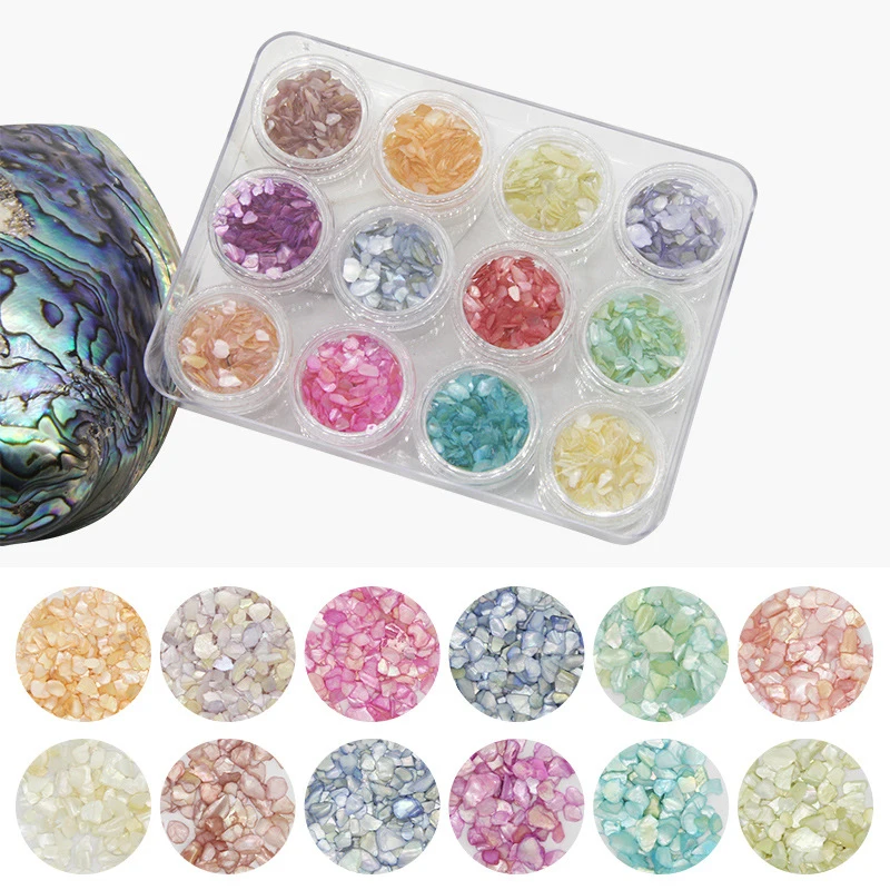 12 Mixed Colors Crushed Shell Fragment Nail Stone Powder Acrylic UV Gel Tip for Nail Art Decoration Charms French Manicure
12 Mixed Colors Crushed Shell Fragment Nail Stone Powder Acrylic UV Gel Tip for Nail Art Decoration Charms French Manicure