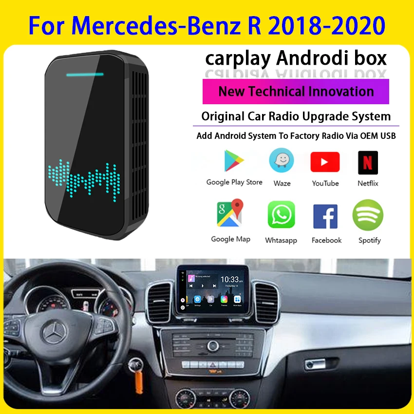 Carplay Wireless with 4+32G Carplay Ai Box Support Android Auto Mirror Link Plug And Play For Mercedes-Benz R 2018-2020
Carplay Wireless with 4+32G Carplay Ai Box Support Android Auto Mirror Link Plug And Play For Mercedes-Benz R 2018-2020