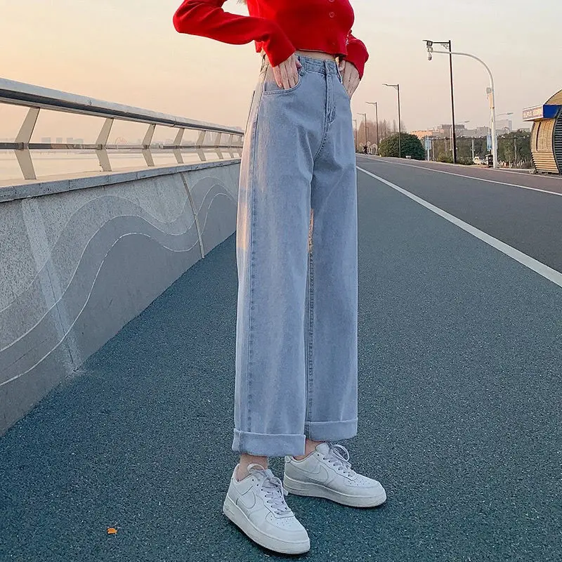 FAKUNTN Denim Trousers Korean High Wais Jeans Women Wide Pants Woman Cute Loose Gray Blue Jeans
FAKUNTN Denim Trousers Korean High Wais Jeans Women Wide Pants Woman Cute Loose Gray Blue Jeans