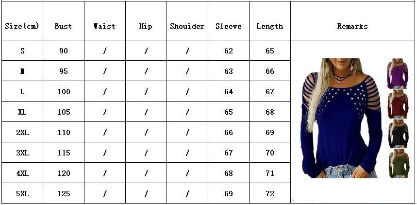 Ladies Shirt Solid Color Hot Drilling Long-sleeved T-shirts Women's Autumn and Winter Fashion Casual Hollow Hot Drilling T-shirt 
Ladies Shirt Solid Color Hot Drilling Long-sleeved T-shirts Women's Autumn and Winter Fashion Casual Hollow Hot Drilling T-shirt