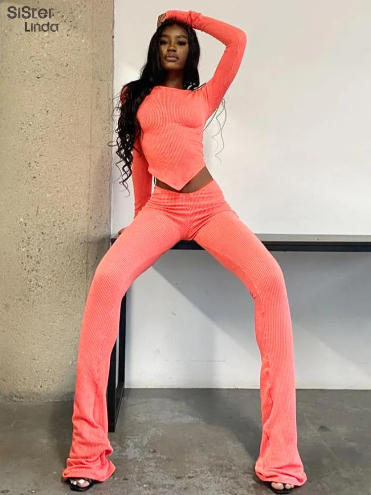 Wave Shape Ribbed Casual Two Piece Sets Women Long Sleeve Irregular Tops+High Waist Leggings Fashion Matching Streetwear Outfits
Wave Shape Ribbed Casual Two Piece Sets Women Long Sleeve Irregular Tops+High Waist Leggings Fashion Matching Streetwear Outfits