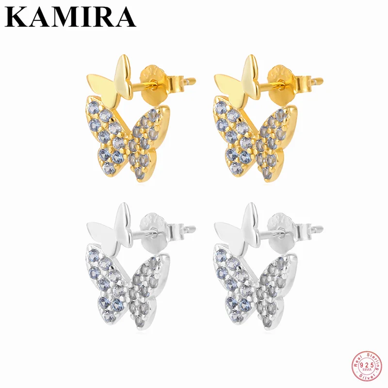 KAMIRA Real 925 Sterling Silver Cuban Unique Butterfly Blue Zircon Piercing Stud Earrings for Women Party Popular Jewelry Cерьги
KAMIRA Real 925 Sterling Silver Cuban Unique Butterfly Blue Zircon Piercing Stud Earrings for Women Party Popular Jewelry Cерьги