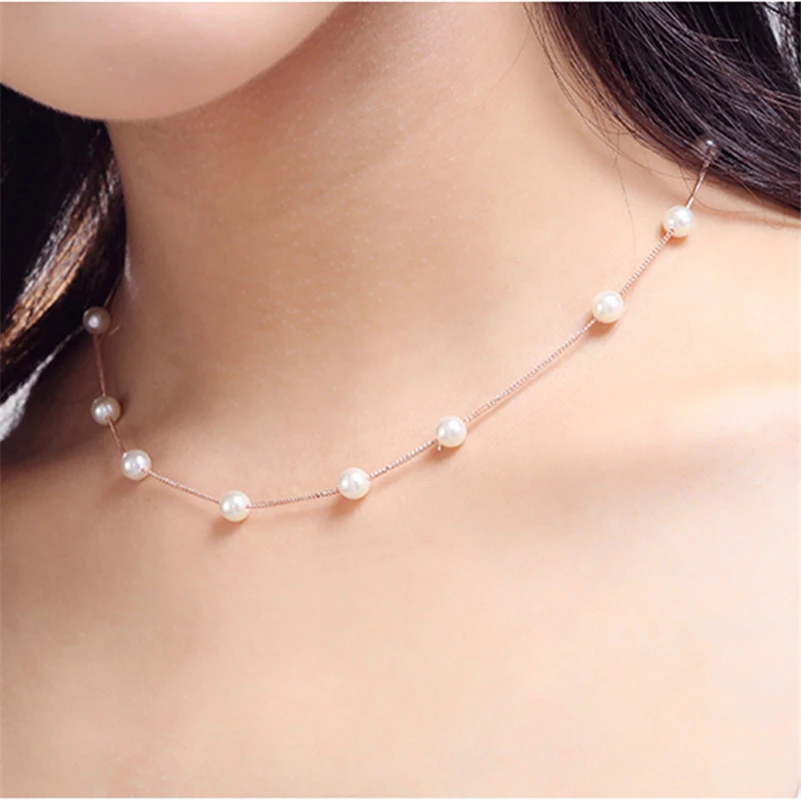 

DIWENFU S925 Sterling Silver White Pearl Jewelry Necklace for Women Collares Mujer Silver 925 Necklace Naszyjnik Pearl Bizuteria