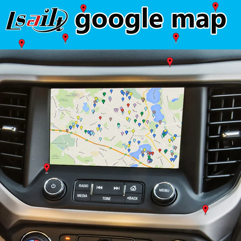 Lsailt Android Carplay интерфейс для GMC диагональю 2014-2019 года с 9 0 системой 3 ГБ ОЗУ 32 Гб ПЗУ GPS