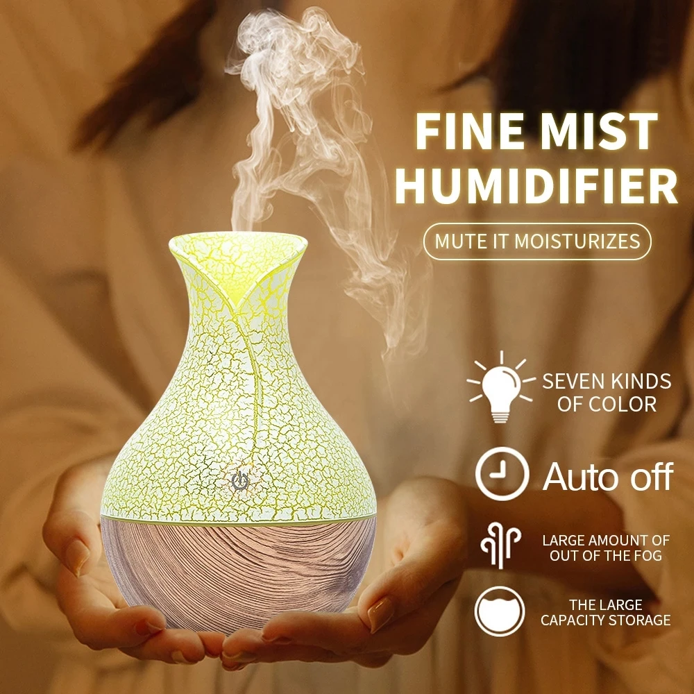 Mini Electric Air Humidifier USB Ultrasonic Aroma Essential Oil Diffuser Wood Grain Cool Mist Maker LED Light For Home Office
Mini Electric Air Humidifier USB Ultrasonic Aroma Essential Oil Diffuser Wood Grain Cool Mist Maker LED Light For Home Office