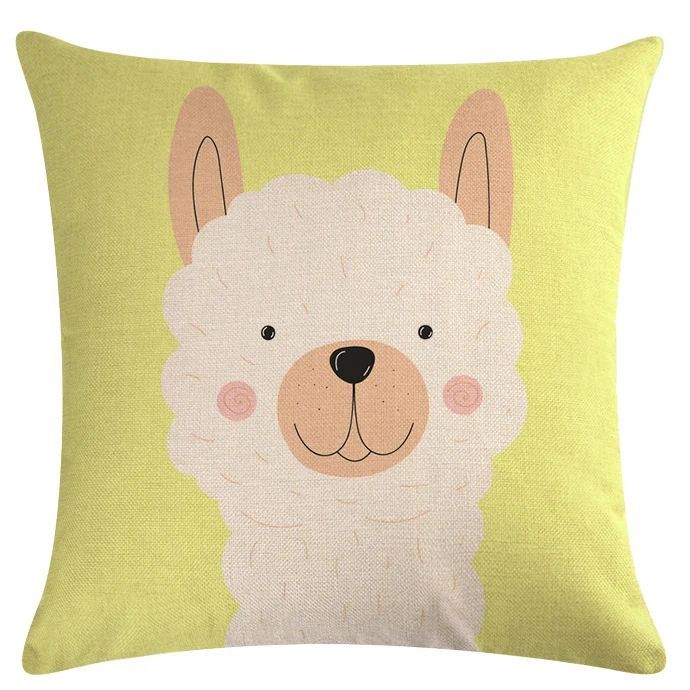 Alpaca Hugging Pillowcase Cute Grass Mud Horse Cushion Cover Sofa Bed Home Decoration Pillow Case 45x45 | Дом и сад