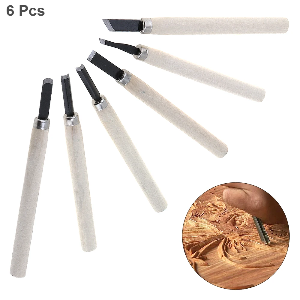 6pcs Art Hand Carved Chisel Set with High Carbon Steel Head and Wooden Handle for DIY Carving Patterns Sculpture Soft Material
6pcs Art Hand Carved Chisel Set with High Carbon Steel Head and Wooden Handle for DIY Carving Patterns Sculpture Soft Material