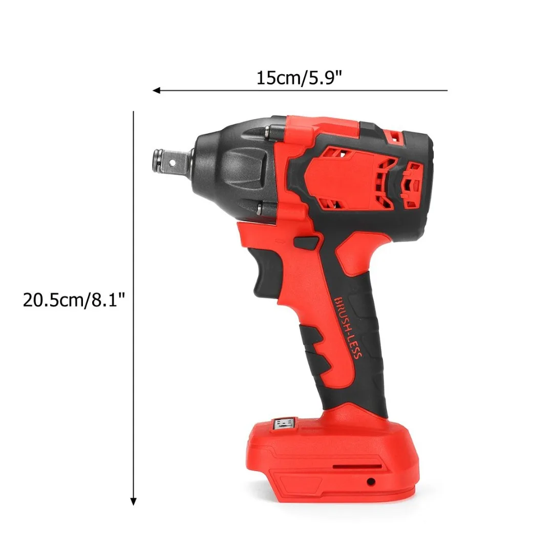 18V 1/2'' Brushless Electric Wrench 520Nm Li-Ion Cordless Socket Impact Wrench Power Tool For Wood Drill Tyre Repair Power Tool
18V 1/2'' Brushless Electric Wrench 520Nm Li-Ion Cordless Socket Impact Wrench Power Tool For Wood Drill Tyre Repair Power Tool