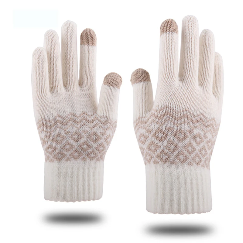 Touch Screen Knitted Wool Gloves Women's Warm and Plush Thickened Split Finger Jacquard Knitted Gloves In Winter
Touch Screen Knitted Wool Gloves Women's Warm and Plush Thickened Split Finger Jacquard Knitted Gloves In Winter
