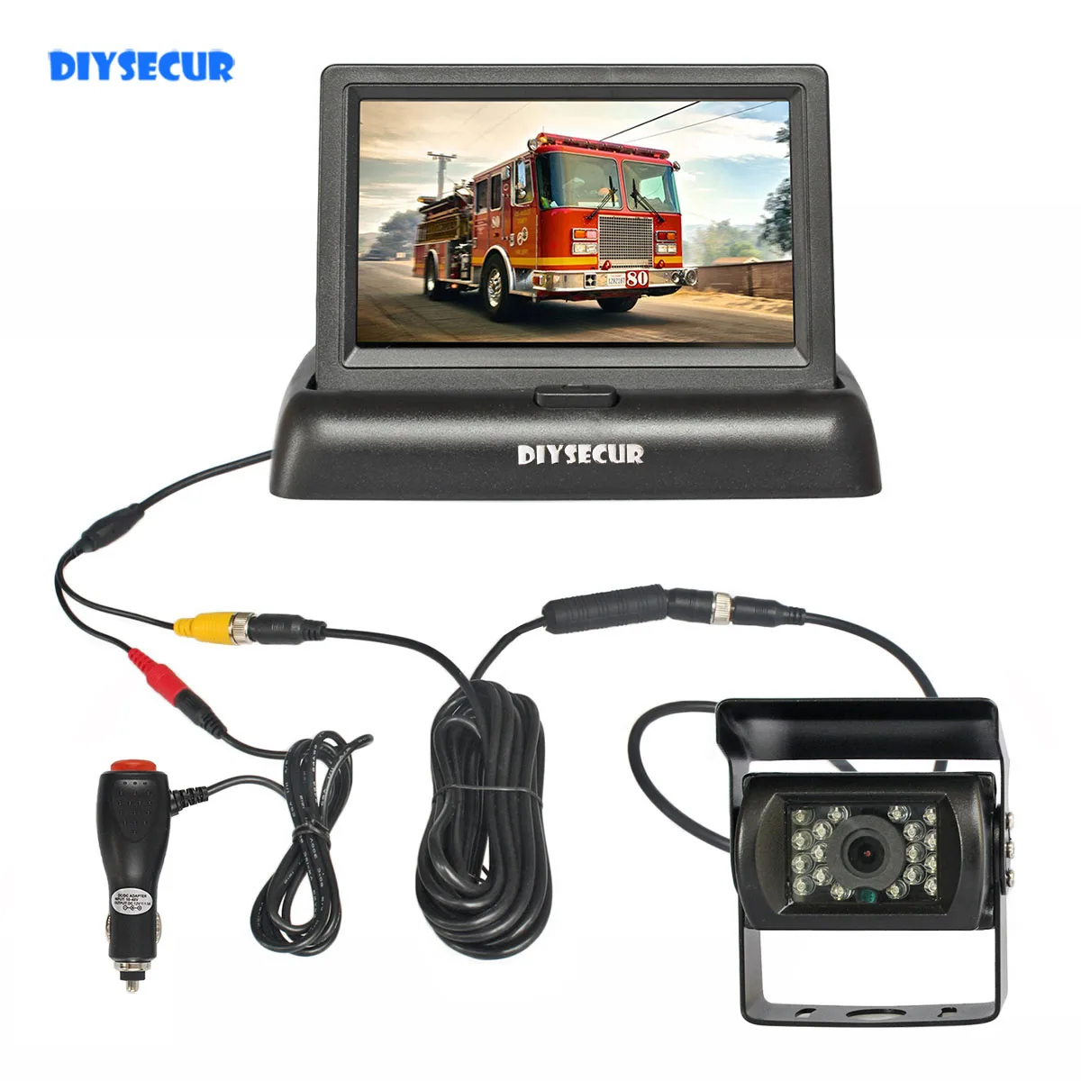 DIYSECUR DC12V-24V 4PIN 4.3" Reverse Rear View Car Monitor Waterproof CCD Backup Night Vision Bus Truck Camera Car Charger
DIYSECUR DC12V-24V 4PIN 4.3" Reverse Rear View Car Monitor Waterproof CCD Backup Night Vision Bus Truck Camera Car Charger