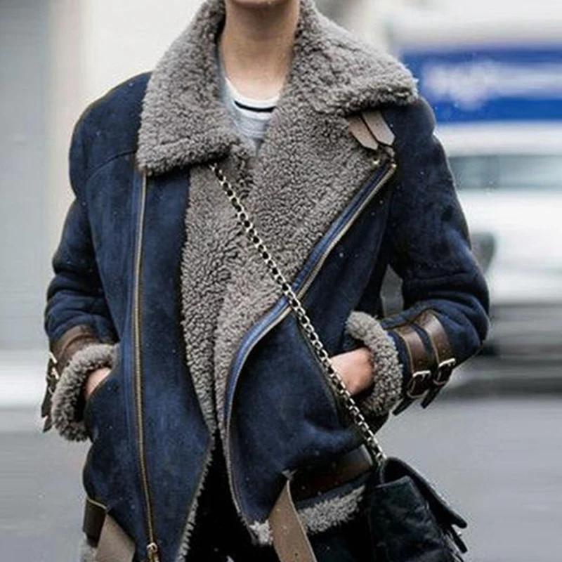 Wepbel Cotton-Padded Coat Jeckets Outwear Leather Deerskin Cashmere Faux Leather Jackets Lamb Wool Coat Women's Lapel Fur
Wepbel Cotton-Padded Coat Jeckets Outwear Leather Deerskin Cashmere Faux Leather Jackets Lamb Wool Coat Women's Lapel Fur