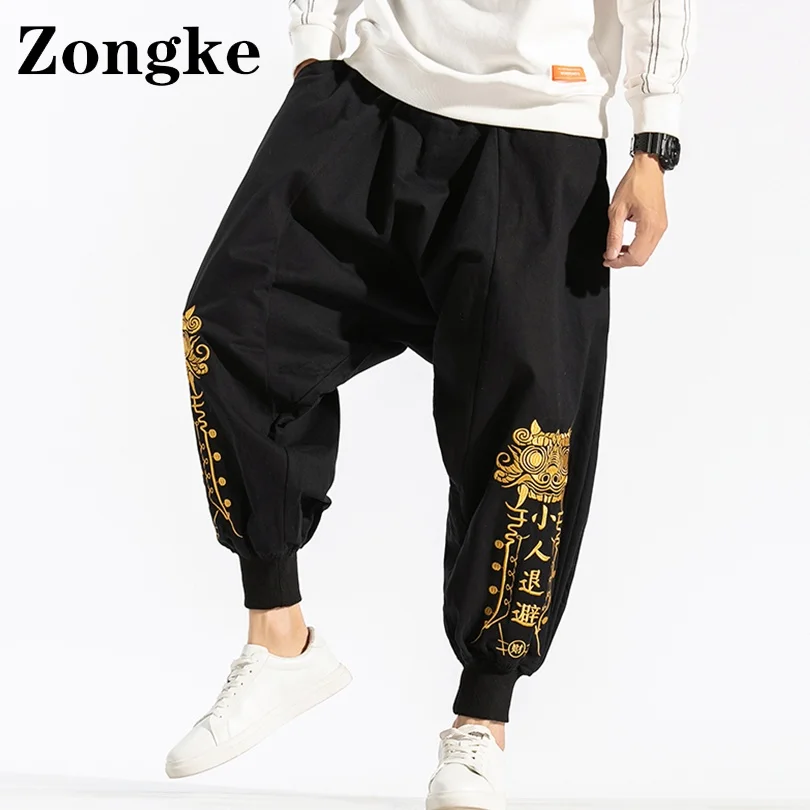 

Zongke китайские вышитые штаны для бега, Мужская одежда, длиной до щиколотки, модные женские брюки в стиле Харадзюку 5XL, Новое поступление на ве...