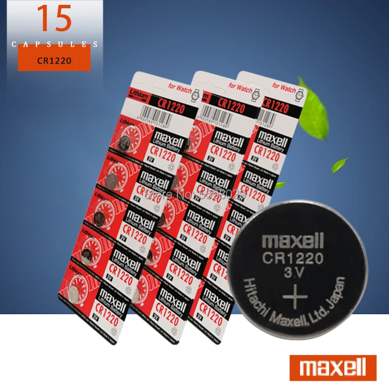 Фото 15 шт. для maxell 100% оригинальный CR1220 кнопочный Аккумулятор часов - купить