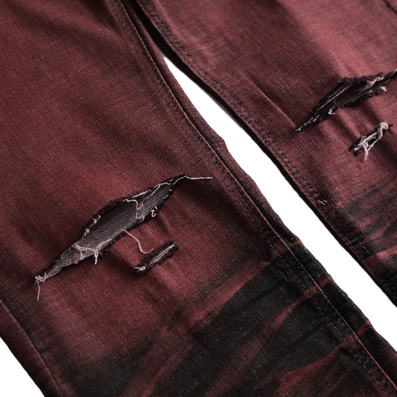 Men's 2020 New Slim Stretch Jeans Fashion Biker Hole Ripped Cowboy Trousers Male Brand Red Wine Pants
Men's 2020 New Slim Stretch Jeans Fashion Biker Hole Ripped Cowboy Trousers Male Brand Red Wine Pants