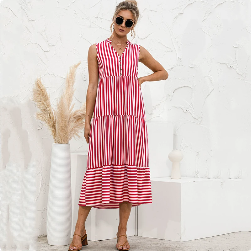 Женское элегантное платье-рубашка миди в полоску, с V-образным вырезом, на пуговицах, без рукавов, повседневное свободное пляжное макси-плат...
Женское элегантное платье-рубашка миди в полоску, с V-образным вырезом, на пуговицах, без рукавов, повседневное свободное пляжное макси-плат...
