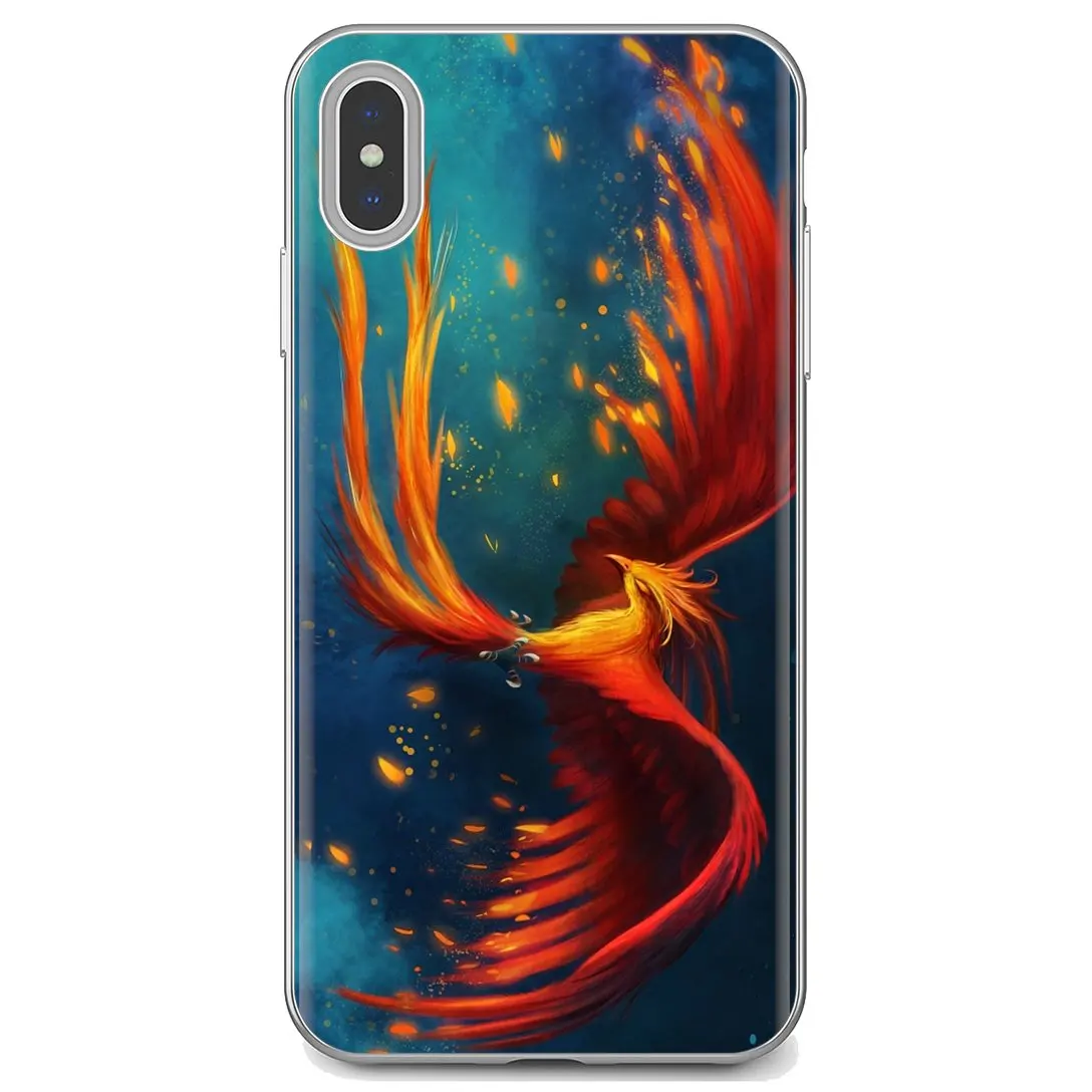 Купить силиконовый чехол для телефона The rising Fire Phoenix bird iPhone 10 11 12 13 Mini Pro 4S SE 5C 6 6S 7 8 X