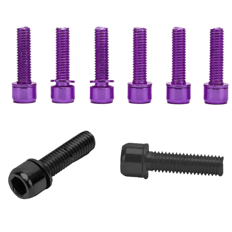 6pcs Black/Purple Stainless Steel Screws Bolts With Washer M5*18mm For Bike Bicycle Stems & Handlebar
6pcs Black/Purple Stainless Steel Screws Bolts With Washer M5*18mm For Bike Bicycle Stems & Handlebar
