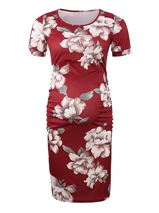 Wish 2020 autumn new European and American women's round neck short sleeve pleated printed Maternity Skirt
Wish 2020 autumn new European and American women's round neck short sleeve pleated printed Maternity Skirt