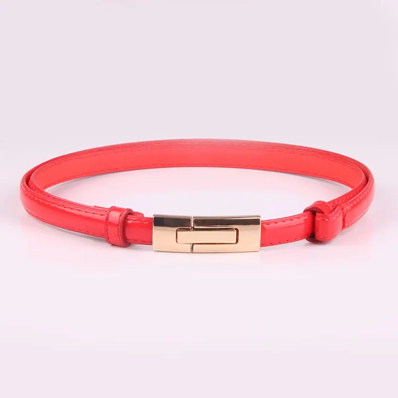 Newest Thin Belts For Women gold rectangle buckle Patent Leather adjust Buckle cummerbunds Female Belts Ceinture Belts Red Black 
Newest Thin Belts For Women gold rectangle buckle Patent Leather adjust Buckle cummerbunds Female Belts Ceinture Belts Red Black