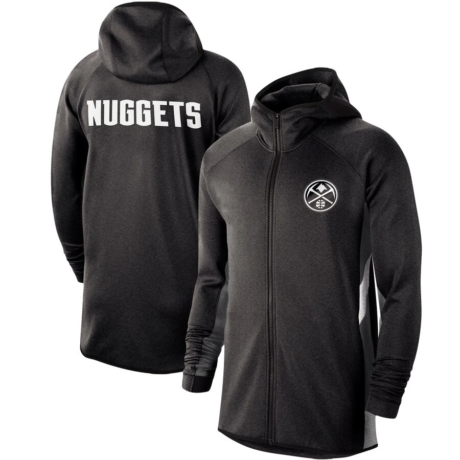 

Men Denver Sweatshirt Nuggets Black jackets coat Showtime Therma Flex Performance Full-Zip Outdoor sports Quality Hoodie Jacket