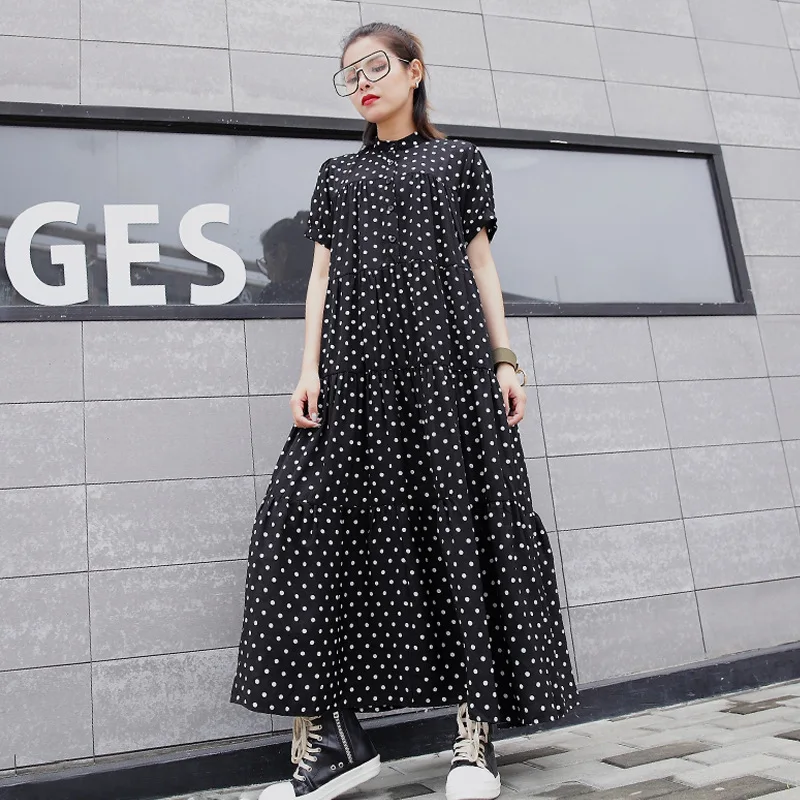 Summer Women's Polka Dot Dress Plus Size French Retro Style Big Swing Slim Long A-line Dress Long Maxi Summer Dresses
Summer Women's Polka Dot Dress Plus Size French Retro Style Big Swing Slim Long A-line Dress Long Maxi Summer Dresses