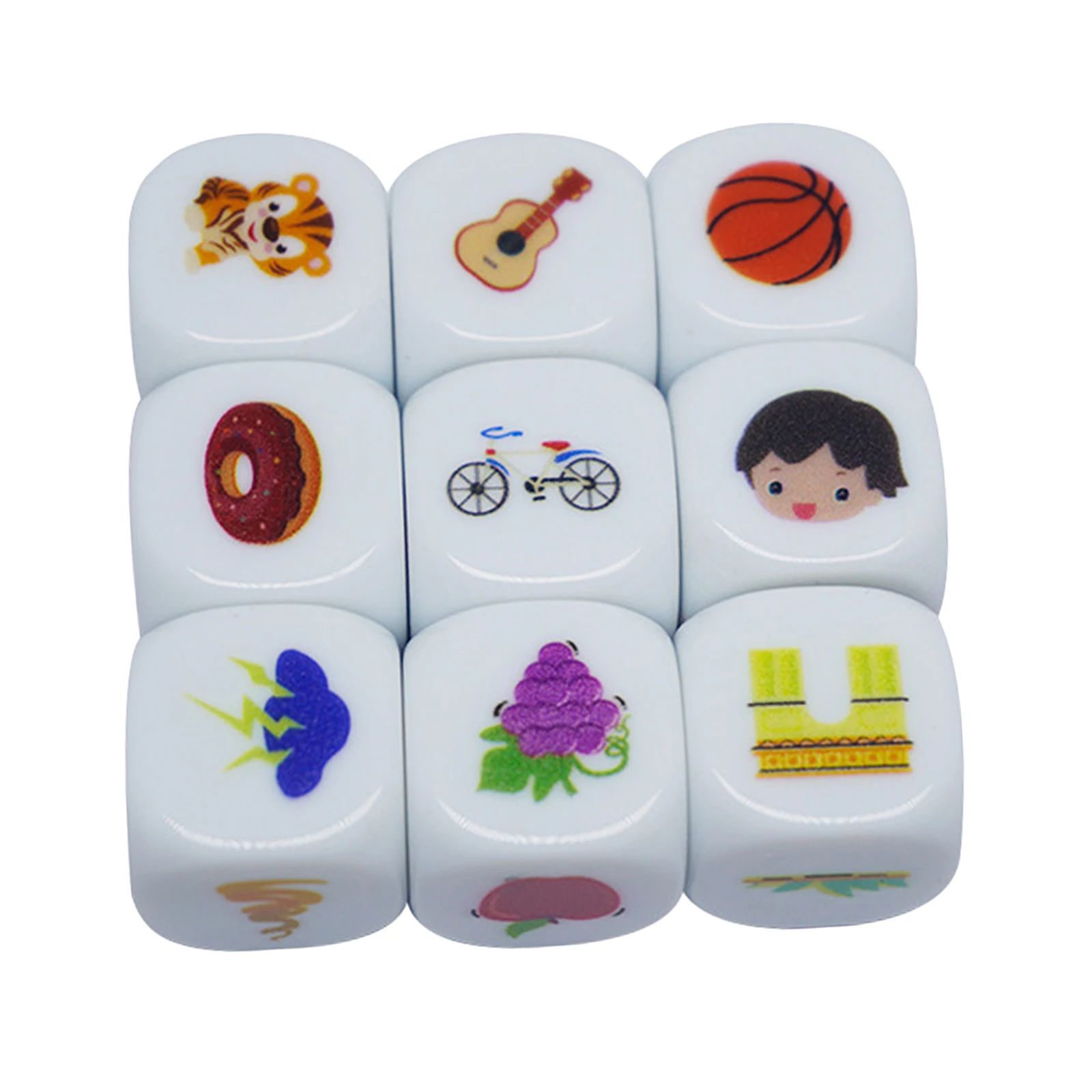 9pcs Story Dice Cubes Toys Funny Storytelling Game For Kids Children Age 4-8 
9pcs Story Dice Cubes Toys Funny Storytelling Game For Kids Children Age 4-8