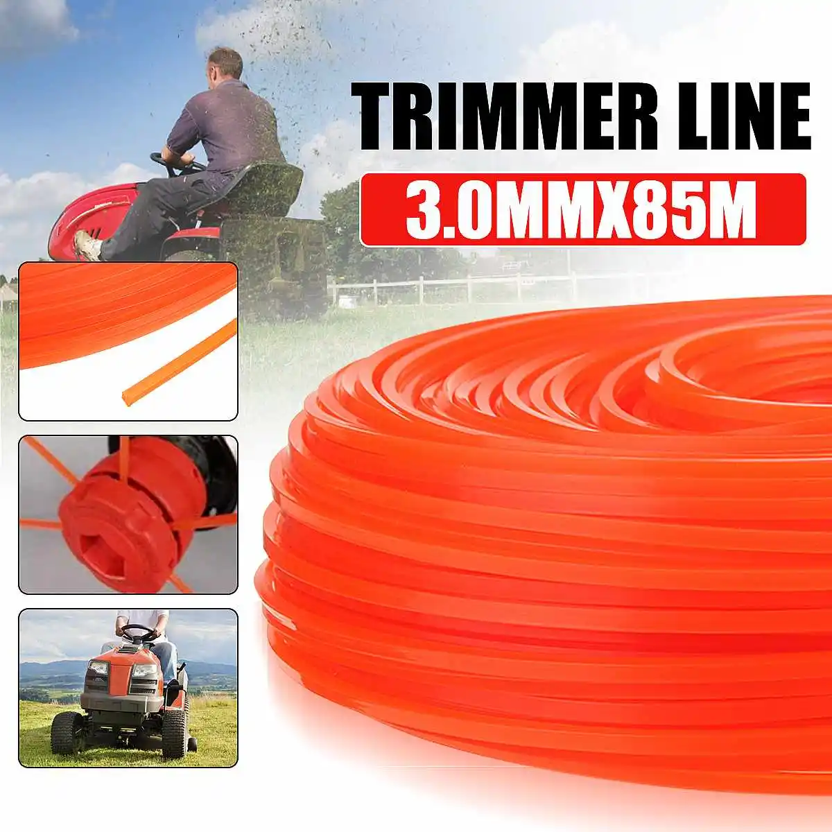 3mm x 85m Nylon Strimmer Line Grass Brush cutter Cord Trimmer Brushcutter Rope Replacement Spool
3mm x 85m Nylon Strimmer Line Grass Brush cutter Cord Trimmer Brushcutter Rope Replacement Spool