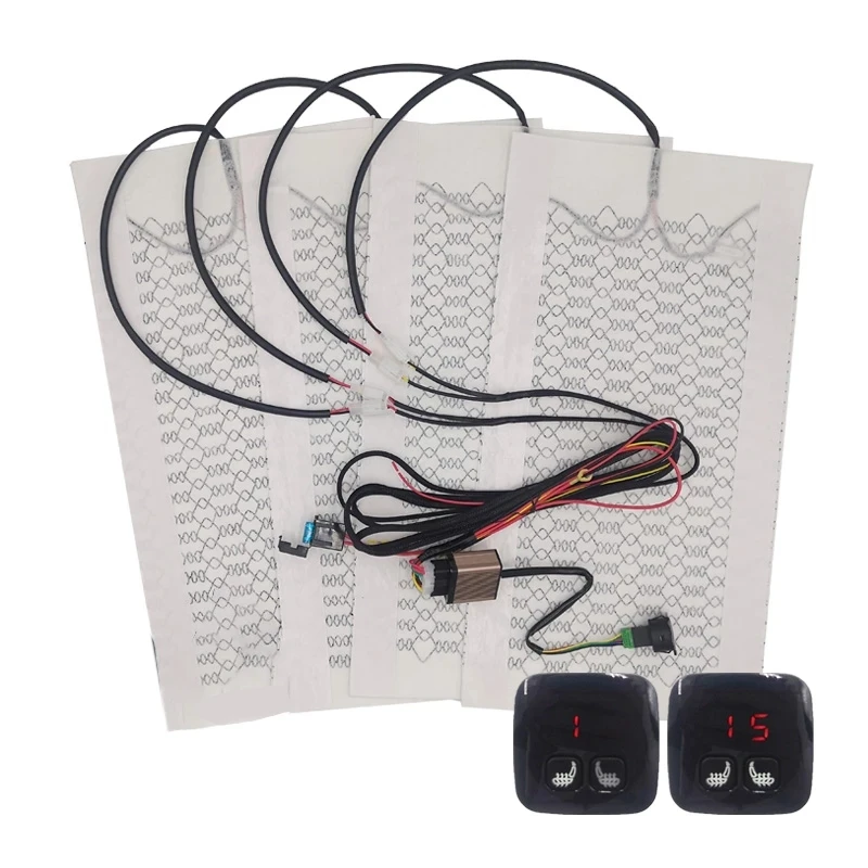 12V Car Seat Heater Carbon Fiber Heat Pads Set 5 Levels Digital Display Switch Dual Control System with Harness Kit
12V Car Seat Heater Carbon Fiber Heat Pads Set 5 Levels Digital Display Switch Dual Control System with Harness Kit