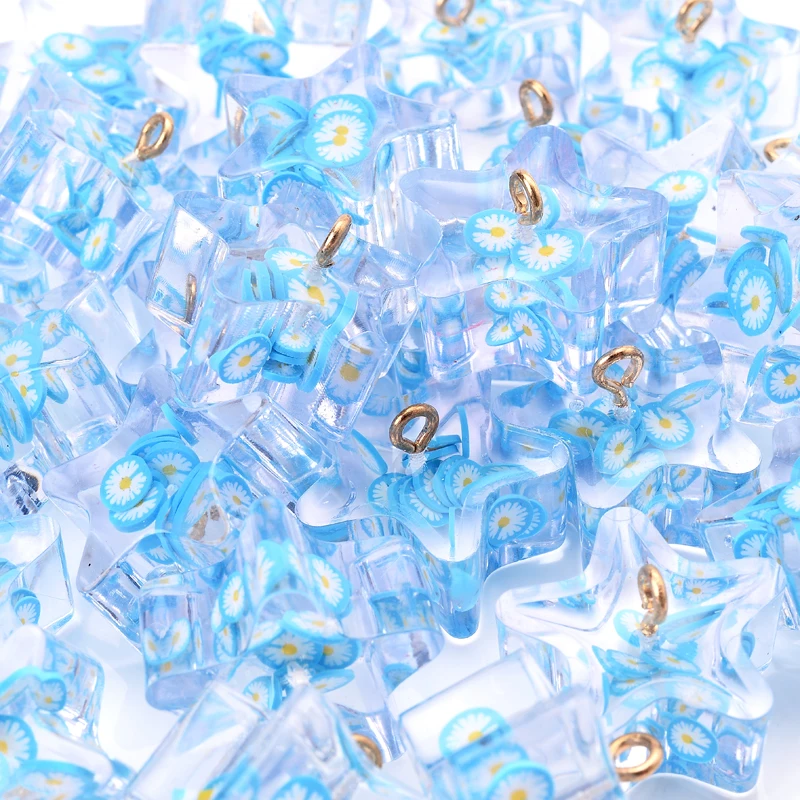 New 6Pcs/Pack 16mm Acrylic Pendants Transparent Star Shape With Clay Flower Pendants For DIY Jewelry Making Handmade Accessories
New 6Pcs/Pack 16mm Acrylic Pendants Transparent Star Shape With Clay Flower Pendants For DIY Jewelry Making Handmade Accessories